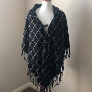 Plaid poncho